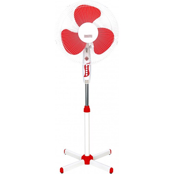 Ventilator cu picior MYRIA MY4211, 3 trepte viteza, 40cm, 40W, alb - rosu