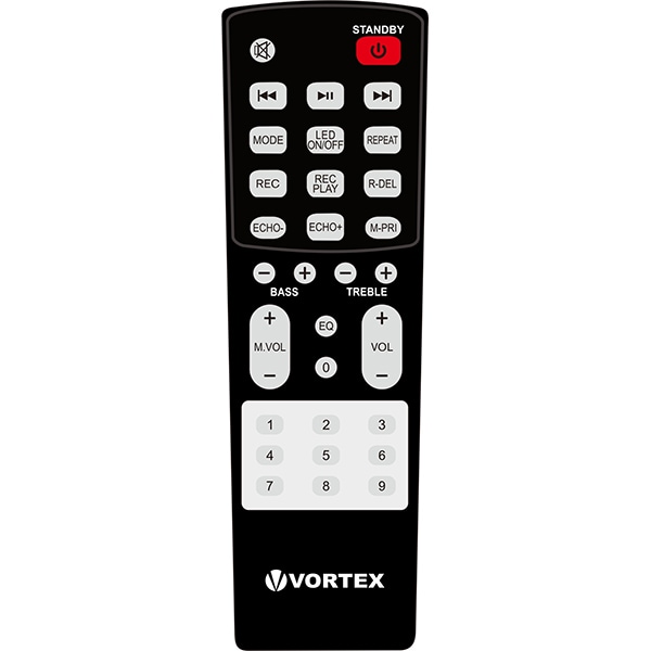 Boxa portabila cu microfon Wireless VORTEX VO2602, Bluetooth, USB, Radio FM, negru