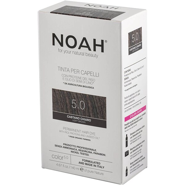 Vopsea de par naturala fara amonic NOAH, 5.0 Saten deschis, 140ml