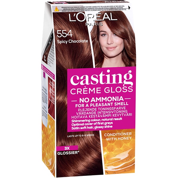 Vopsea de par L'OREAL Paris Casting Creme Gloss, 554 Ciocolata cu chili, 180ml