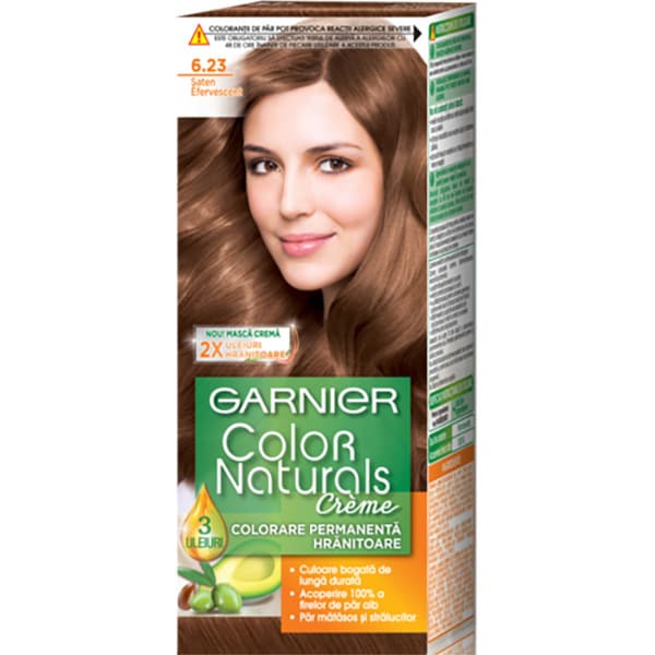 Vopsea de par GARNIER  Color Naturals, 6.23 Saten Efervescent, 110ml