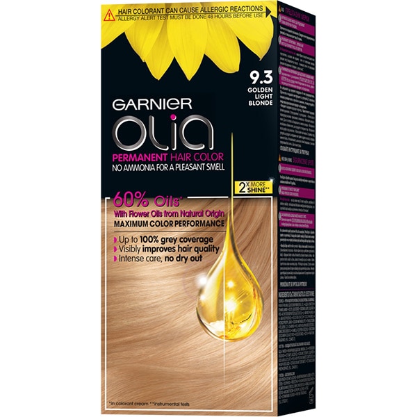 Vopsea de par GARNIER Olia, 9.3 Golden Light Blonde, 112ml