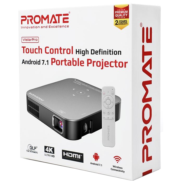 Videoproiector portabil PROMATE Vista-Pro, FWVGA 854 x 480, 150 lumeni, gri