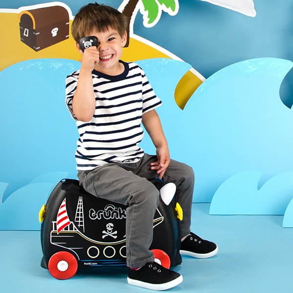 Troler copii TRUNKI Pedro Piratul, 46 cm, negru