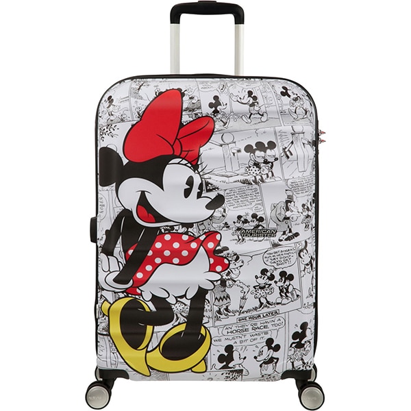 Troler AMERICAN TOURISTER Spinner Wavebreaker Disney Minnie Comics, 67 cm, alb