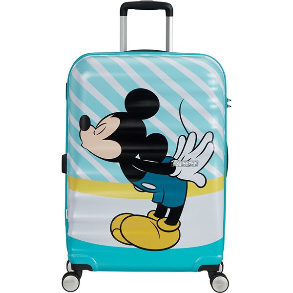 Troler AMERICAN TOURISTER Spinner Wavebreaker Disney Mickey Blue Kiss, 67 cm, multicolor