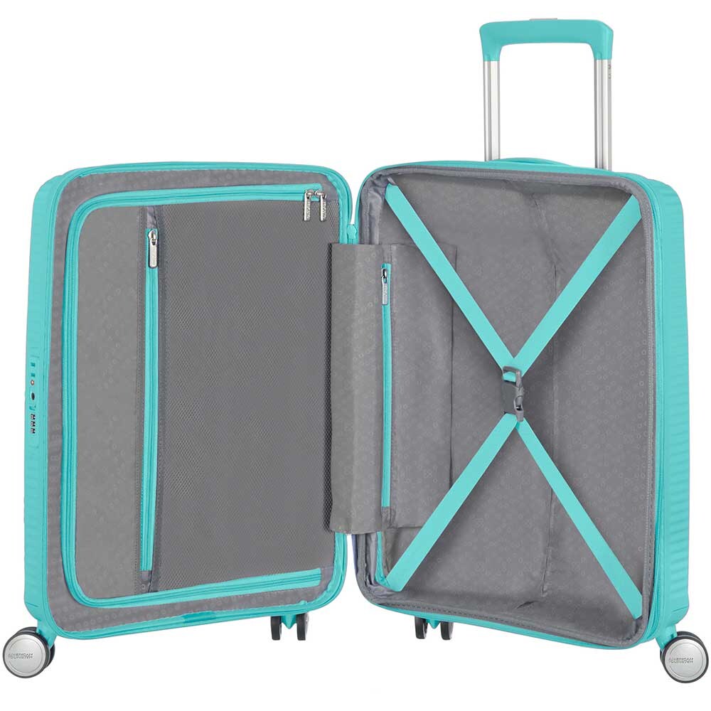 Troler AMERICAN TOURISTER Soundbox, 55 cm, albastru