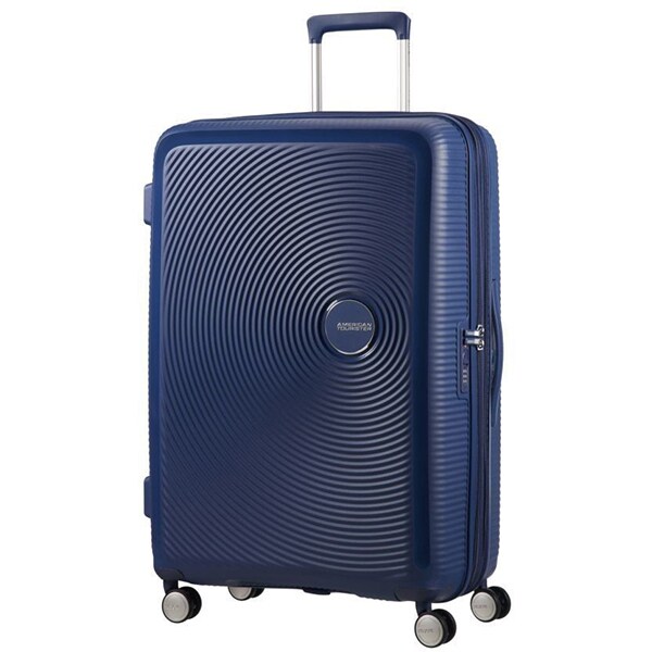 Troler AMERICAN TOURISTER Spinner SoundBox, 77 cm, albastru