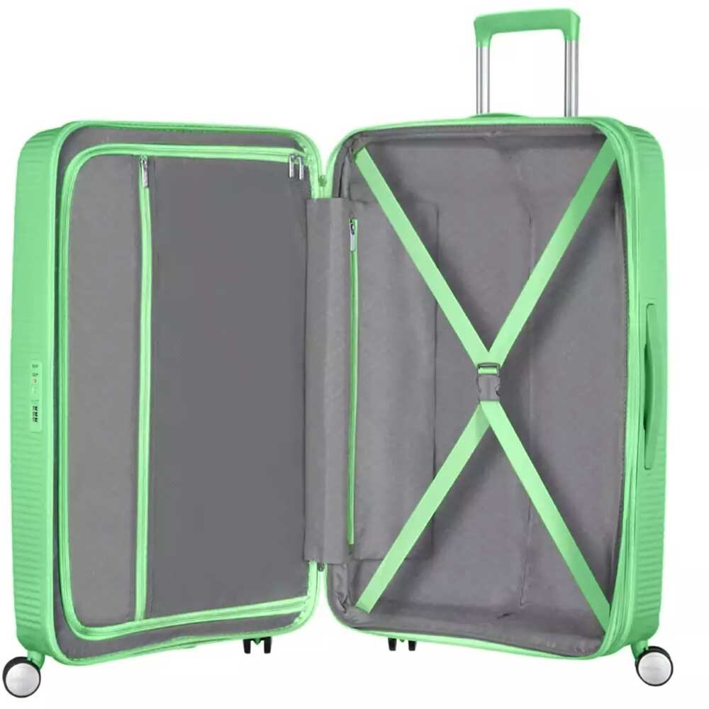 Troler AMERICAN TOURISTER Soundbox, 77 cm, verde deschis