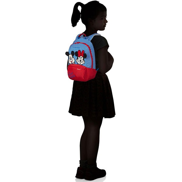 Ghiozdan SAMSONITE Disney Ultimate 2.0 Minnie/Mickey Stripes S+, albastru-rosu