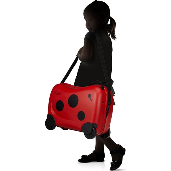 Troler copii SAMSONITE Dream Rider Ladybird L, 37 cm, rosu-negru