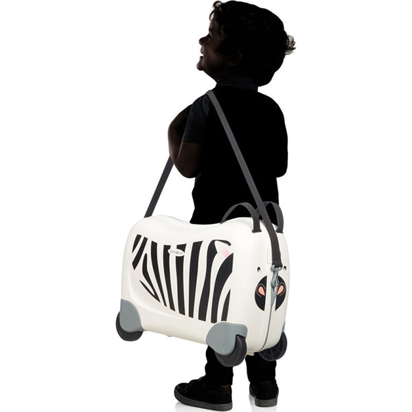 Troler copii SAMSONITE Dream Rider Zebra Zeno, 37 cm, alb-negru