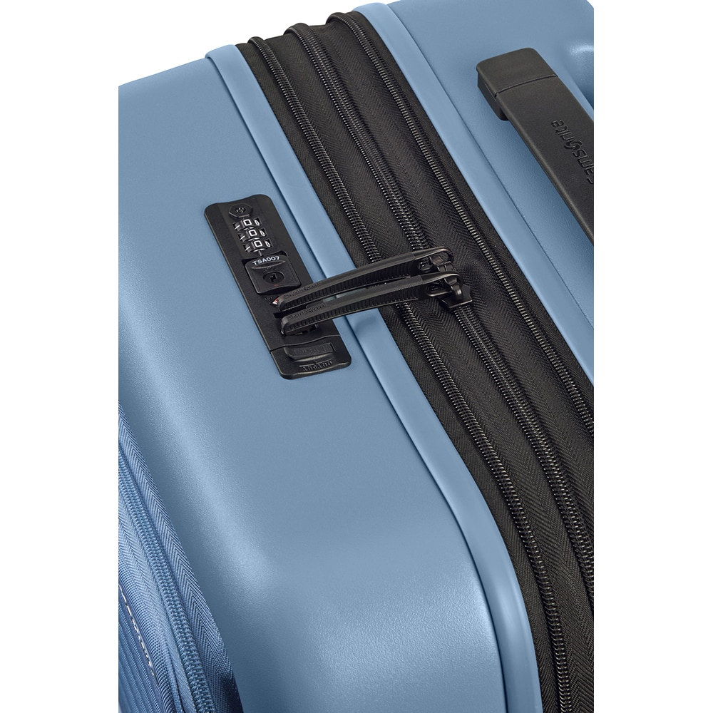 Troler SAMSONITE Stackd Exp Easy Access, 55 cm, albastru deschis