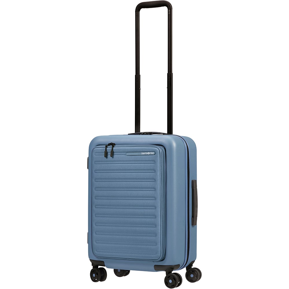 Troler SAMSONITE Stackd Exp Easy Access, 55 cm, albastru deschis