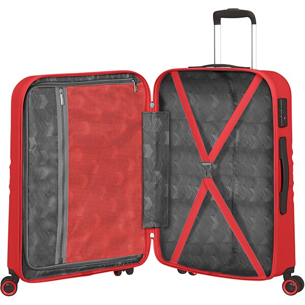 Troler AMERICAN TOURISTER Spinner WaveTwister, 66 cm, rosu