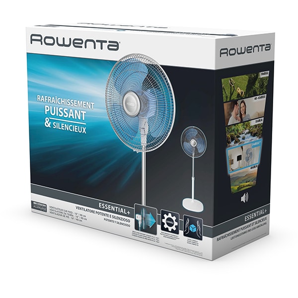 Ventilator cu picior ROWENTA VU4410F0, 2 trepte viteza, 40cm, 39W, alb