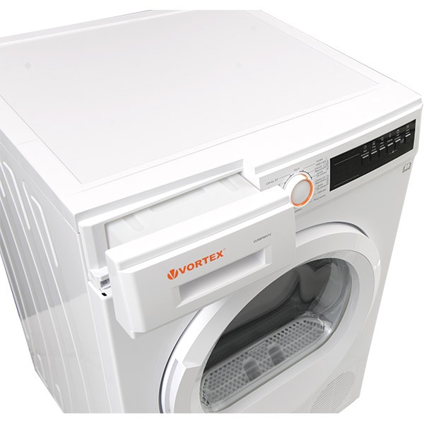 Uscator de rufe VORTEX VUR8PWH1V, Pompa de caldura, 8 kg, 15 programe, Clasa A++, alb