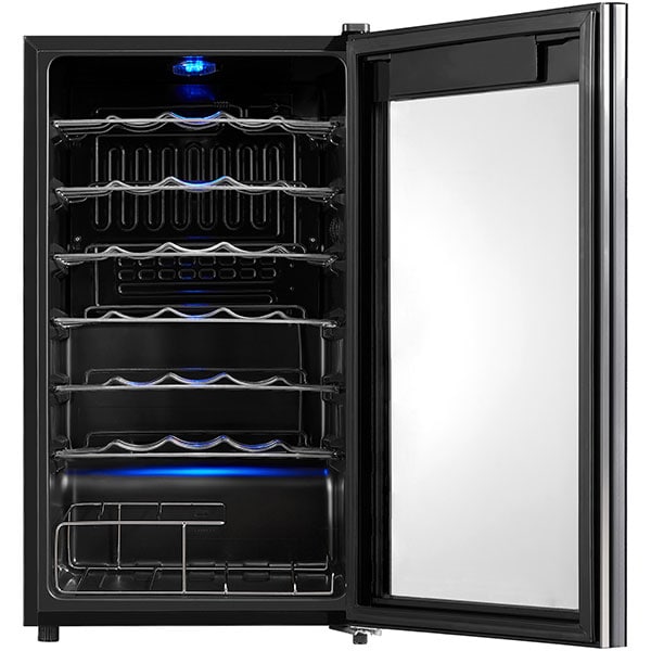 Racitor de vinuri VORTEX VWC9SBK01M, 34 sticle, H 84.2 cm, Clasa G, negru