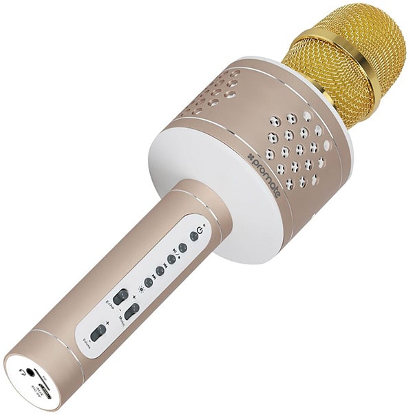 smear pivot Contributor Microfon Karaoke PROMATE VOCALMIC-3, Bluetooth, Boxa portabila, auriu