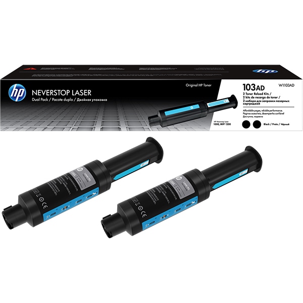 Kit de reincarcare original HP 103AD (W1103AD), 2 bucati, negru