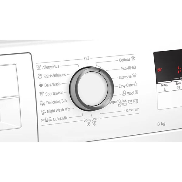 Masina de spalat rufe frontala BOSCH WAN24164BY, 8 kg, 1200rpm, Clasa C, alb