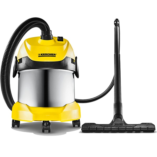 Aspirator cu sac KARCHER WD 2 Premium 16297800, 15l, 1000W, galben-argintiu 