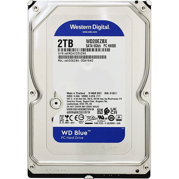 Hard Disk desktop WD Blue, 2TB, 7200 RPM, SATA3, 256 MB, WD20EZBX
