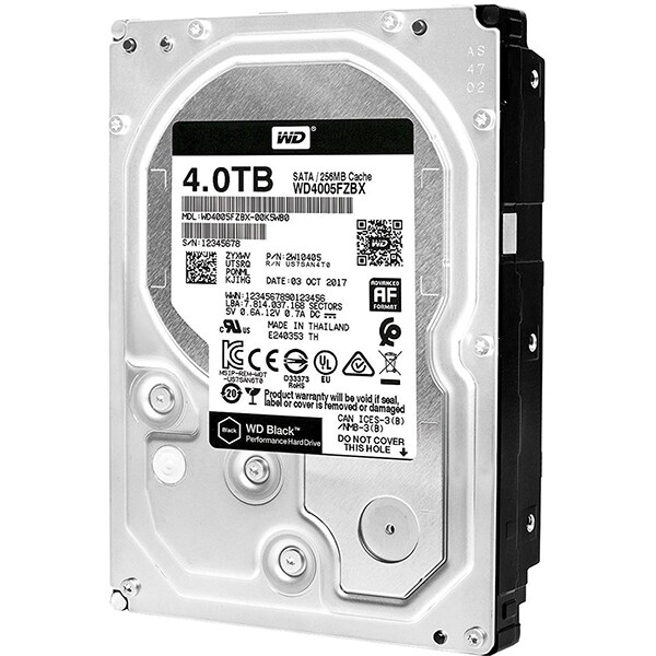 Hard Disk desktop WD Black, 4TB, 7200 RPM, SATA3, 256MB, WD4005FZBX
