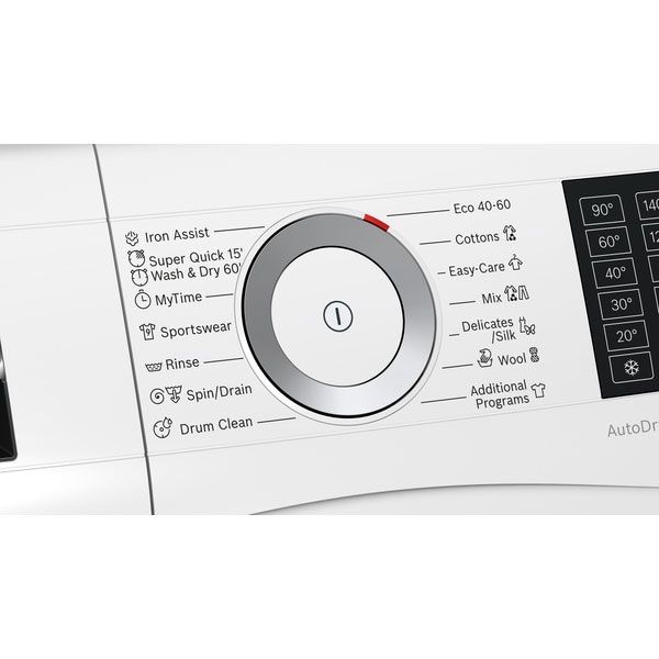 Masina de spalat rufe frontala cu uscator BOSCH WDU8H541EU, 10/6 kg, 1400rpm, Clasa C/E, alb