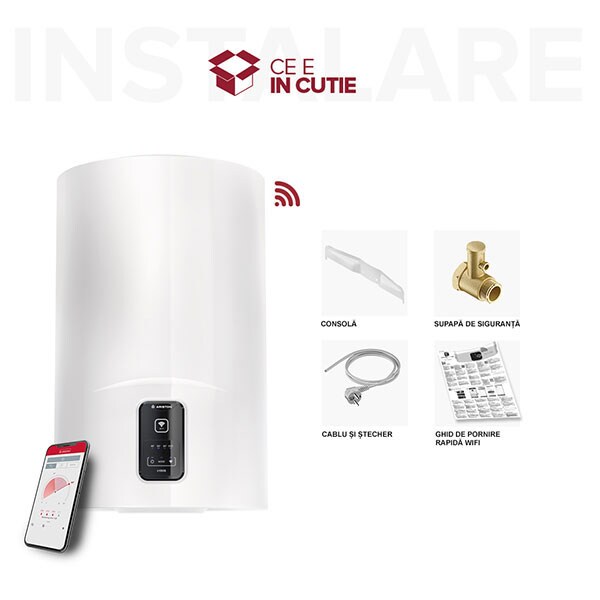 Boiler electric ARISTON Lydos, Wi-Fi, 50l, 1800W, alb
