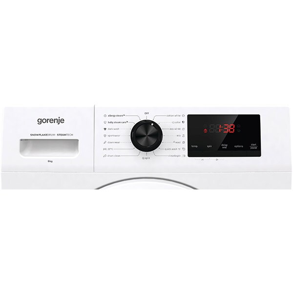 Masina de spalat rufe frontala slim GORENJE WHP62ES, 6 kg, 1200rpm, Clasa E, alb