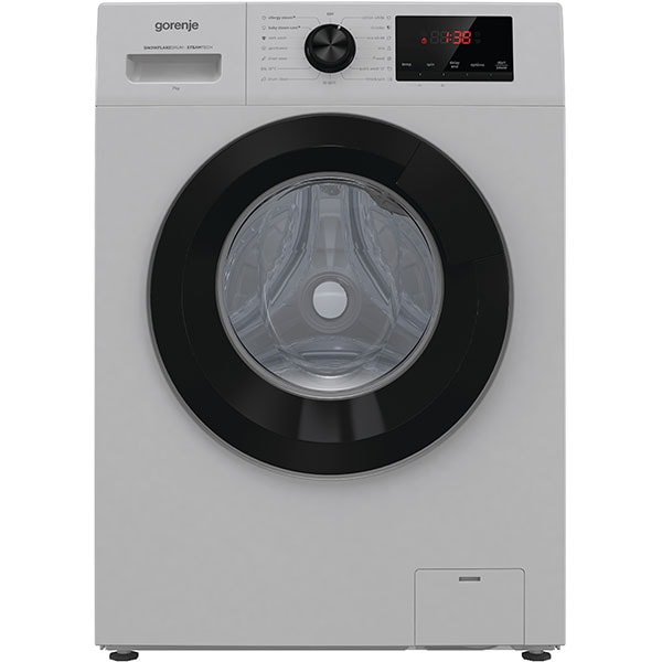 Masina de spalat rufe frontala slim GORENJE WHP72EAS, 7 kg, 1200rpm, Clasa E, argintiu deschis