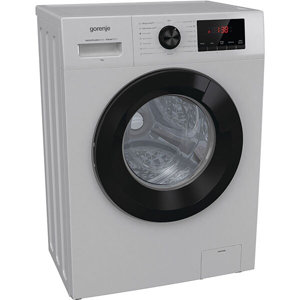 Masina de spalat rufe frontala slim GORENJE WHP72EAS, 7 kg, 1200rpm, Clasa E, argintiu deschis