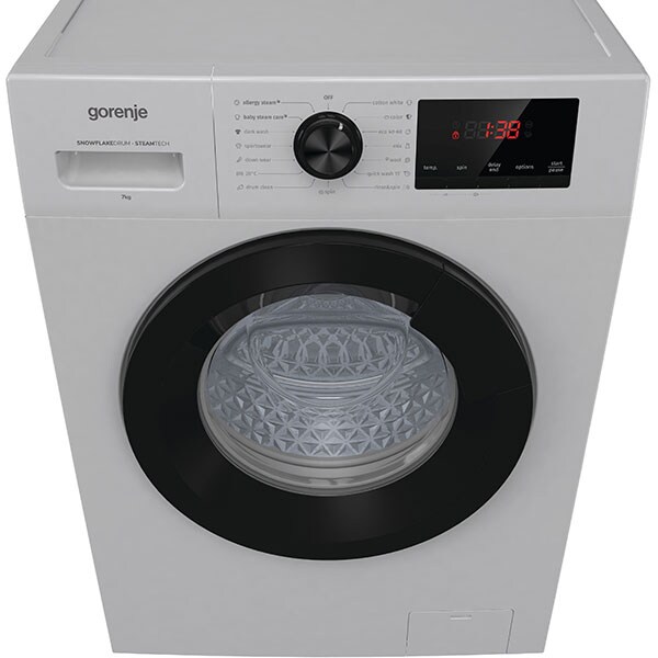 Masina de spalat rufe frontala slim GORENJE WHP72EAS, 7 kg, 1200rpm, Clasa E, argintiu deschis