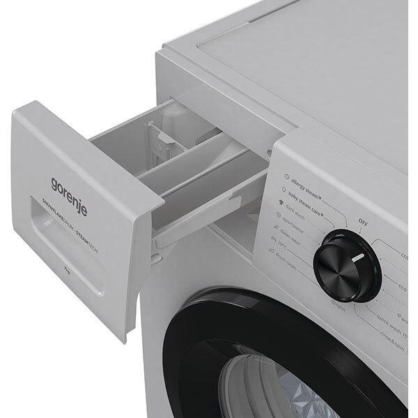 Masina de spalat rufe frontala slim GORENJE WHP72EAS, 7 kg, 1200rpm, Clasa E, argintiu deschis