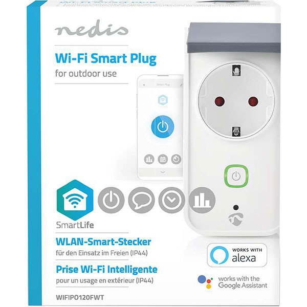 Adaptor Priza inteligenta NEDIS WIFIPO120FWT, Wi-Fi, alb