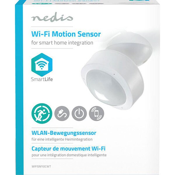 Senzor de miscare Smart NEDIS WIFISM10CWT, Wi-Fi, alb