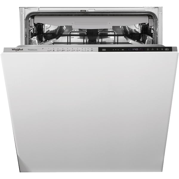 Masina de spalat vase incorporabila WHIRLPOOL WIP 4T233 PFEG, 14 seturi, 10 programe, 60 cm, Clasa D, panou comanda negru-argintiu