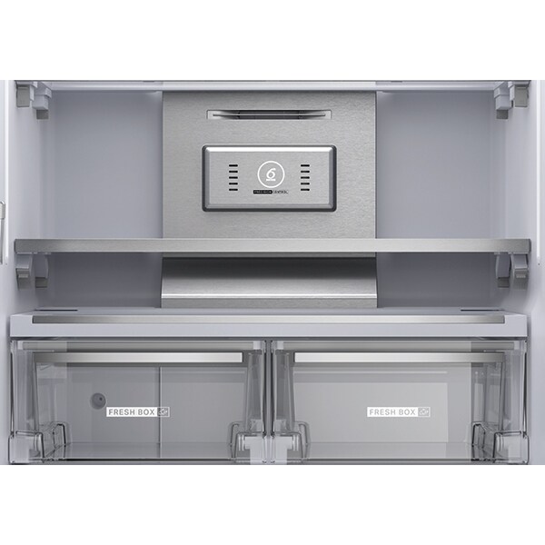 Side by Side WHIRLPOOL WQ9IMO1L, NoFrost, 592 l, H 187.4 cm, Clasa F, Dozator apa, inox