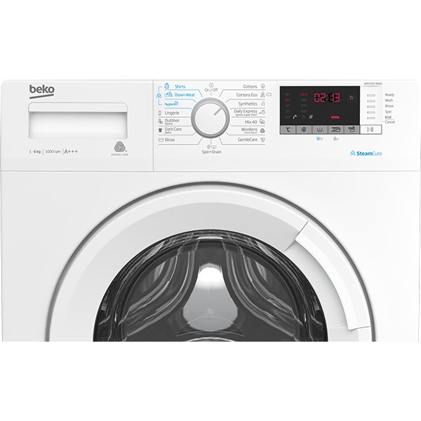 Masina de spalat rufe frontala BEKO WRE6512BWW, SteamCure, 6kg, 1000rpm, Clasa A+++, alb
