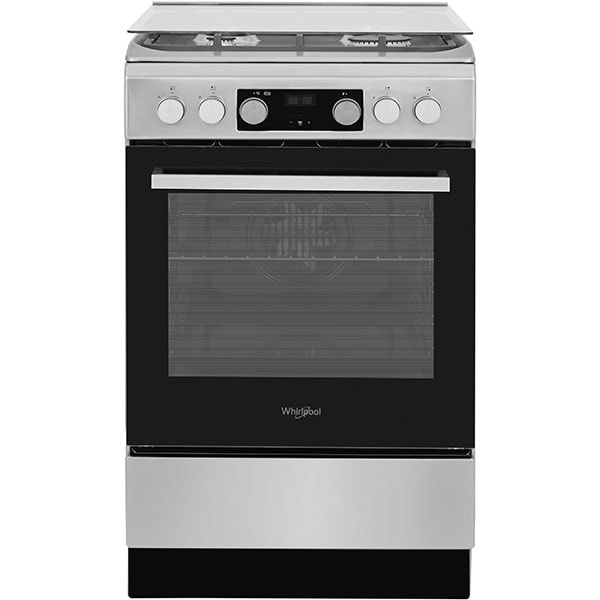Aragaz WHIRLPOOL WS5G8CHX/E, 4 arzatoare, Gaz + Electric, L 50 cm, inox
