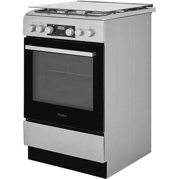 Aragaz WHIRLPOOL WS5G8CHX/E, 4 arzatoare, Gaz + Electric, L 50 cm, inox