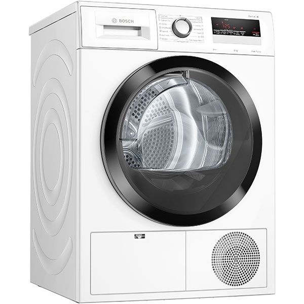 Uscator de rufe BOSCH WTH85204BY, Condensare si pompa de caldura, 8 kg, 16 programe, Clasa A++, alb