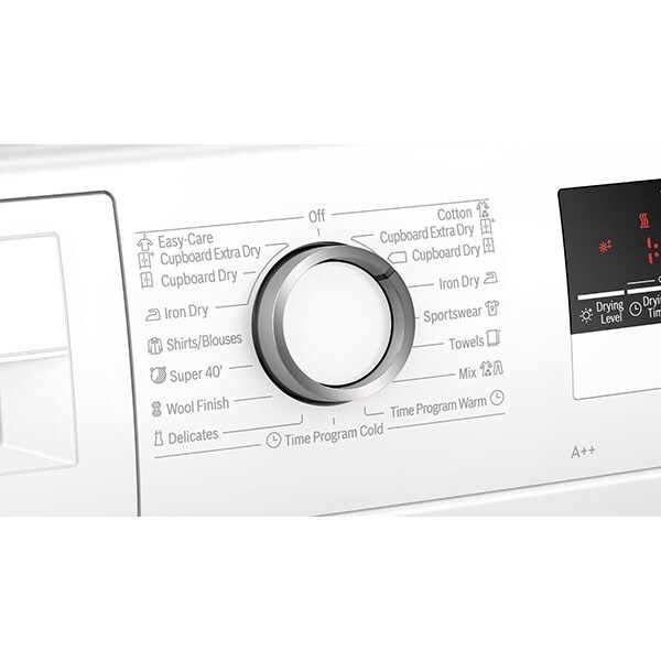 Uscator de rufe BOSCH WTH85204BY, Condensare si pompa de caldura, 8 kg, 16 programe, Clasa A++, alb