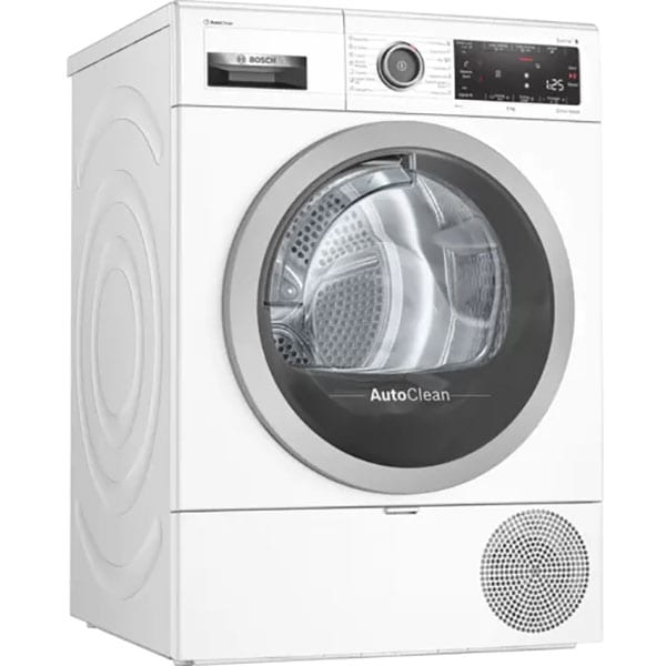 Uscator de rufe BOSCH WTX87KH1BY, Condensare si pompa de caldura, 9 kg, 14 programe, Clasa A++, alb