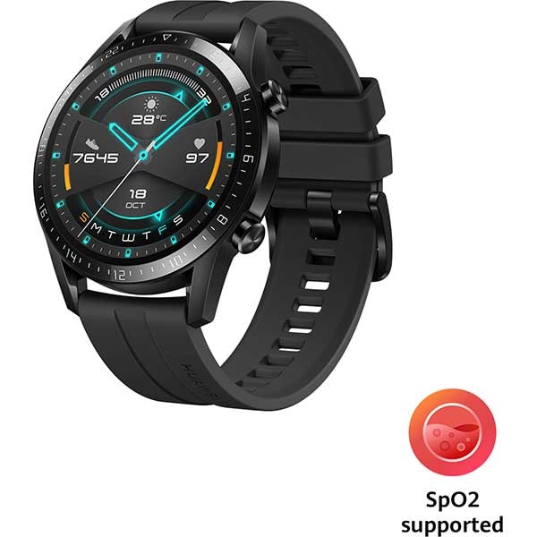 Smartwatch HUAWEI Watch GT 2 46mm, Android/iOS, silicon, negru