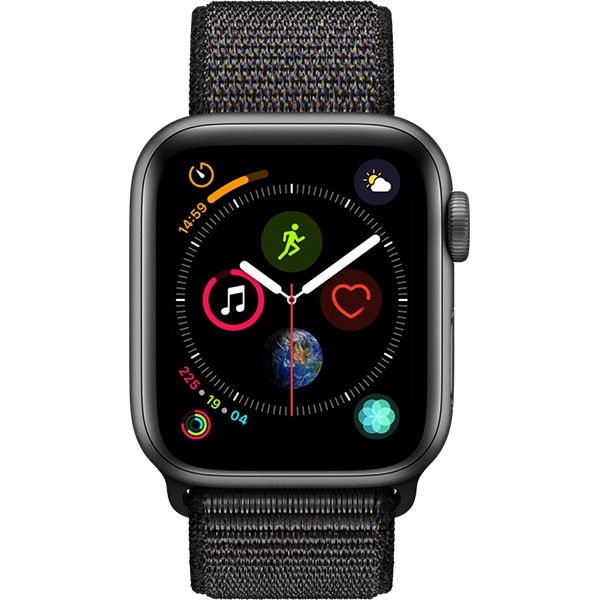 APPLE Watch Series 4 40mm Space Grey Aluminium Case, Black Sport Loop