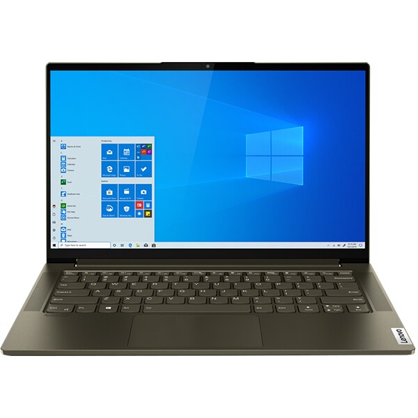 Laptop LENOVO Yoga Slim 7 14IIL05, Intel Core i7-1065G7 pana la 3.9GHz, 14" Full HD, 16GB, 1TB, Intel Iris Plus Graphics, Windows 10 Home, verde inchis