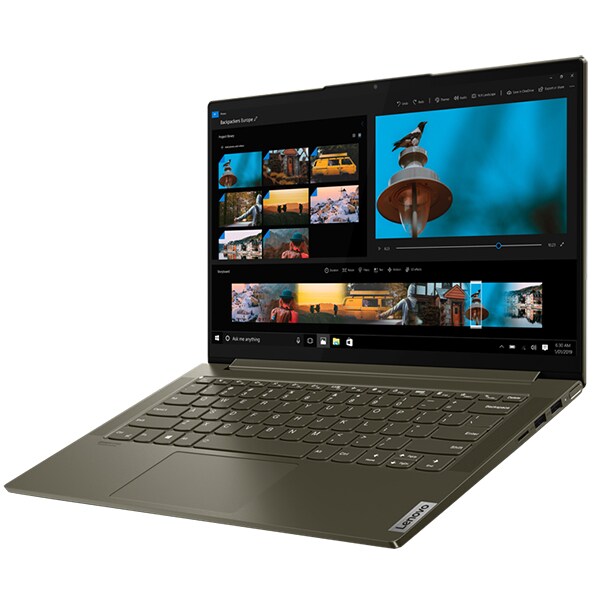 Laptop LENOVO Yoga Slim 7 14IIL05, Intel Core i7-1065G7 pana la 3.9GHz, 14" Full HD, 16GB, 1TB, Intel Iris Plus Graphics, Windows 10 Home, verde inchis