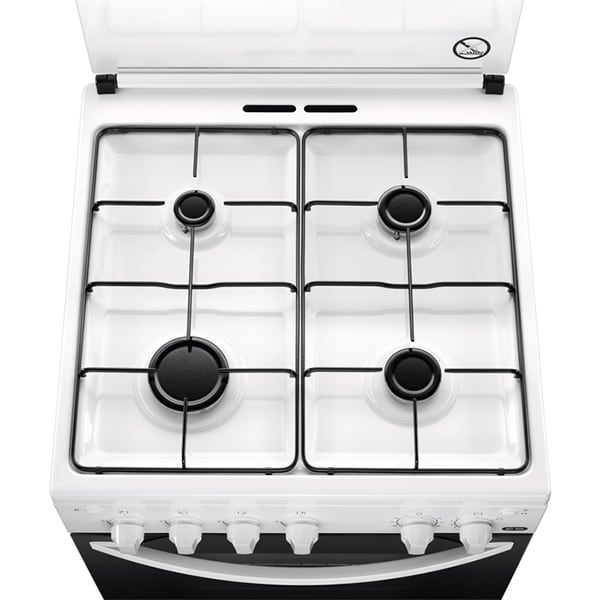 Aragaz ZANUSSI ZCG612H1WA, 4 arzatoare, Gaz, L 60 cm, Grill, Rotisor, alb